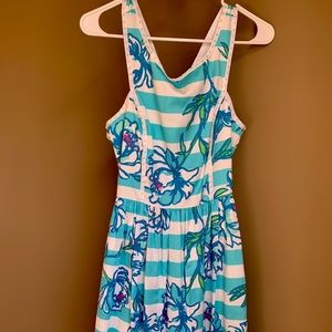 Lilly Pulitzer blue and white striped dress